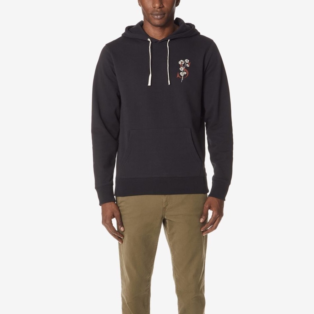 Saturdays New York City Men’s Cotton Slub Black Sweatshirt Hoodie Large